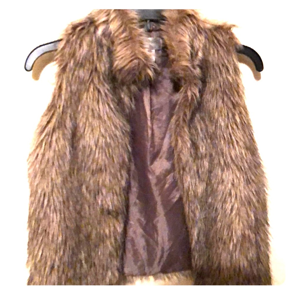 Brown kids girls fur vest